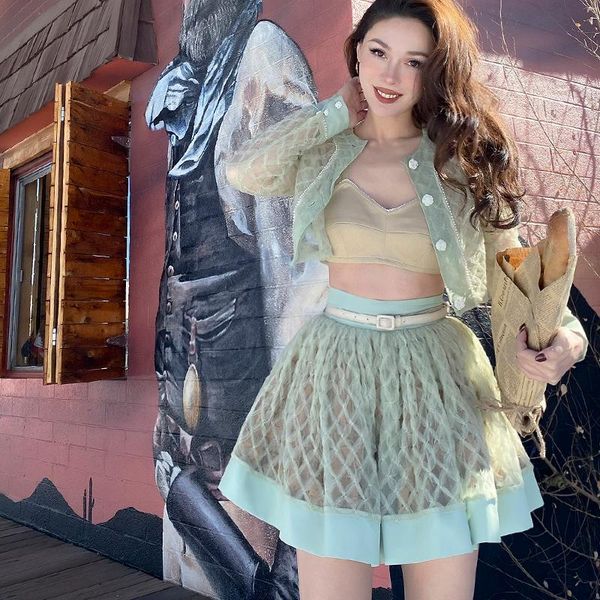 women's tracksuits le palais vintage 2021 original exquisite transparent light green oil painting feel coat + skirt two piece outfits f, Gray
women's tracksuits le palais vintage 2021 original exquisite transparent light green oil painting feel coat + skirt two piece outfits f, Gray