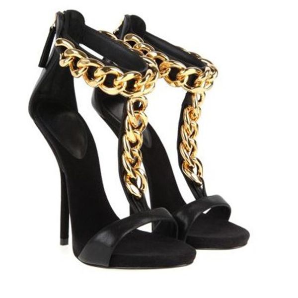 shoes,beautiful fashion women's shoes, black pu, gold chain decoration, zipper, 13 cm high heel sandals. size:34-45 sandals
shoes,beautiful fashion women's shoes, black pu, gold chain decoration, zipper, 13 cm high heel sandals. size:34-45 sandals