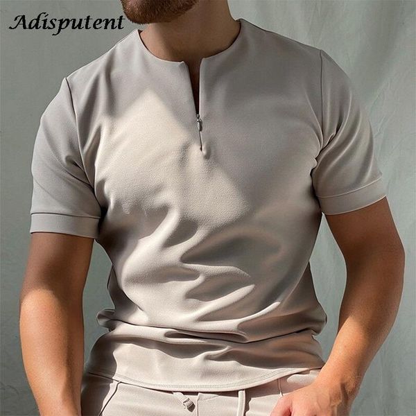men's polos casual simple solid short sleeve tee shirt men vintage zipper o-neck pullover 2021 summer fashion loose t-shirt mens clothe, White;black
men's polos casual simple solid short sleeve tee shirt men vintage zipper o-neck pullover 2021 summer fashion loose t-shirt mens clothe, White;black