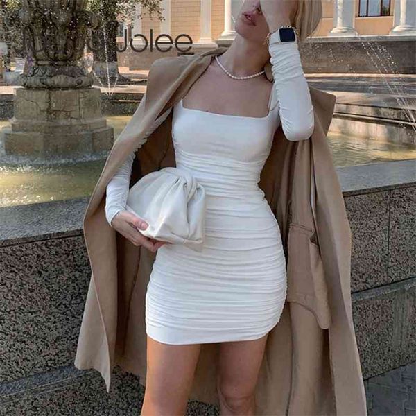 women long sleeve square collar bodycon mini elegant solid bandage pleated party club dress 210416, Black;gray
women long sleeve square collar bodycon mini elegant solid bandage pleated party club dress 210416, Black;gray
