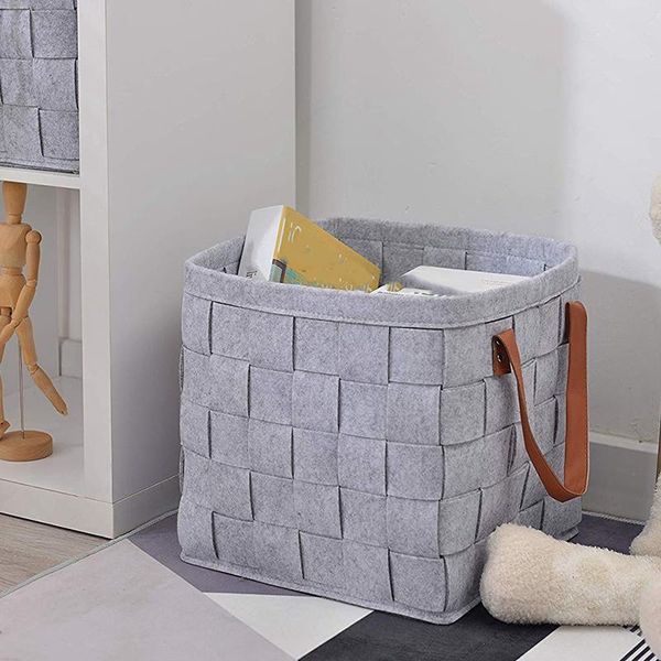 laundry bags felt storage baskets with handles soft durable toy nursery bins home decorations (grey)
laundry bags felt storage baskets with handles soft durable toy nursery bins home decorations (grey)