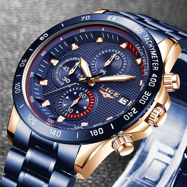 wristwatches 2021lige business men watch stainless steel wrist chronograph army military quartz watches relogio masculino, Slivery;brown
wristwatches 2021lige business men watch stainless steel wrist chronograph army military quartz watches relogio masculino, Slivery;brown