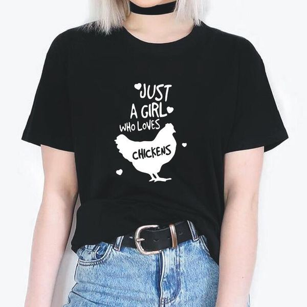 women's t-shirt harajuku shirt tee femme cotton just a girl who loves chicken funny print summer woman tshirts casual t women, White
women's t-shirt harajuku shirt tee femme cotton just a girl who loves chicken funny print summer woman tshirts casual t women, White