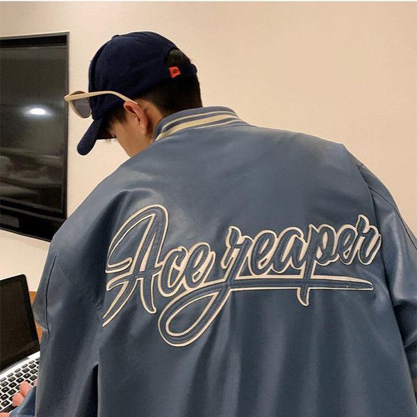 men's jackets high street leather jacket men baseball 2021 autumn winter hong kong american hip-hop style motorcycle trend, Black;brown
men's jackets high street leather jacket men baseball 2021 autumn winter hong kong american hip-hop style motorcycle trend, Black;brown
