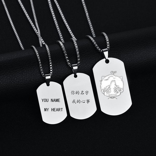 men's military brand necklace titanium steel pendant diy lettering identity card personality fashion jewelry s
men's military brand necklace titanium steel pendant diy lettering identity card personality fashion jewelry s