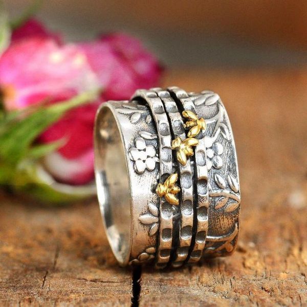wedding rings canze fashion carved ring simple wide two-color small bee flower engagement jewelry, Slivery;golden
wedding rings canze fashion carved ring simple wide two-color small bee flower engagement jewelry, Slivery;golden