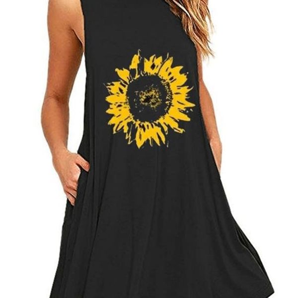 factoryaplt pocket neck round selling sunflower print suspender a-line dress, White;black
factoryaplt pocket neck round selling sunflower print suspender a-line dress, White;black