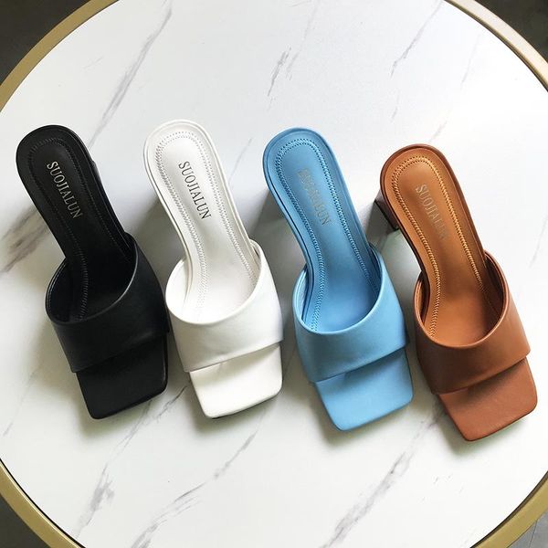 misssunny women 2021 summer slippers thick heel sandals street european style square toe high heels plus size ladies shoes, Black
misssunny women 2021 summer slippers thick heel sandals street european style square toe high heels plus size ladies shoes, Black