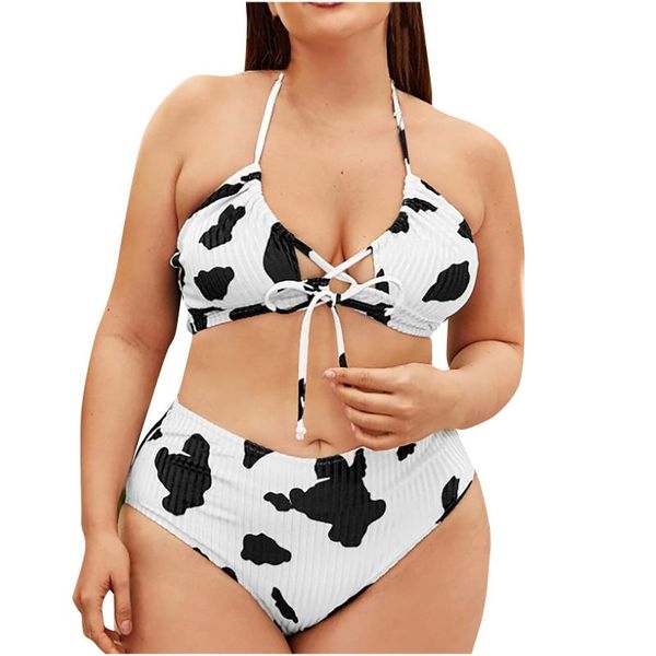 women's casual swimwear plus size split type ruched tummy control bathing suit bikini set black and white cow, White;black
women's casual swimwear plus size split type ruched tummy control bathing suit bikini set black and white cow, White;black