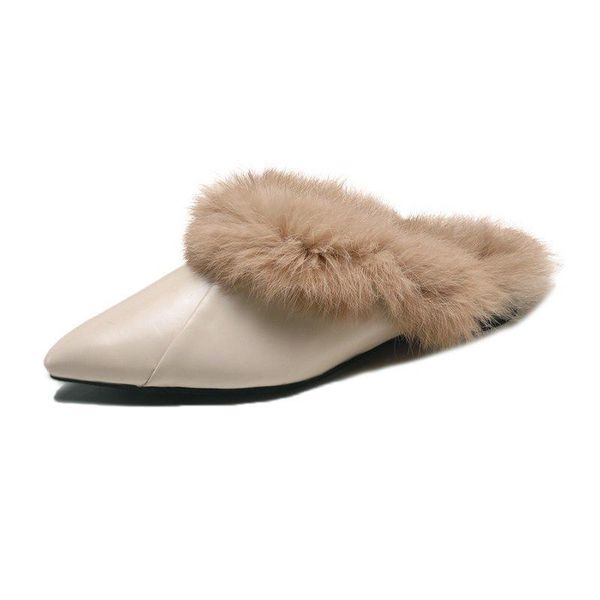 women's shoes autumn furry slides office work winter warm fur slippers mules pointed toe elegant shoe, Black
women's shoes autumn furry slides office work winter warm fur slippers mules pointed toe elegant shoe, Black