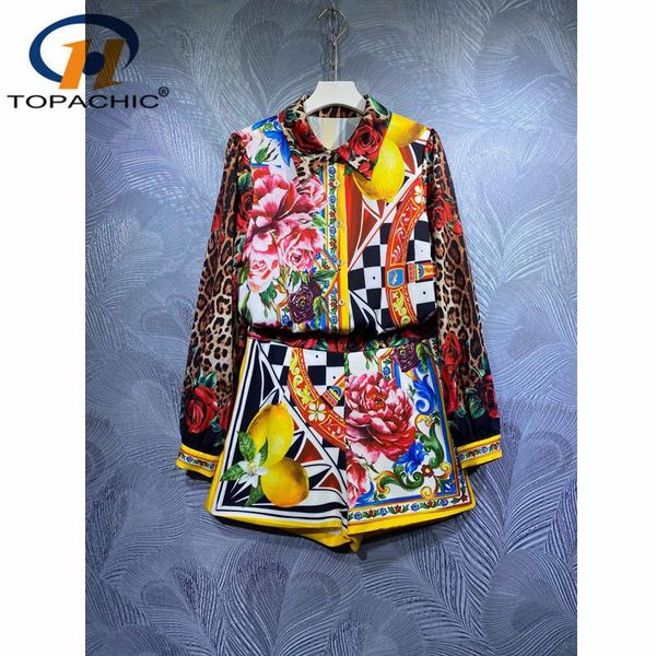 women's tracksuits 10.9 vintage leopard spliced rose print long sleeve blouse shirt + wide leg shorts set women, Gray
women's tracksuits 10.9 vintage leopard spliced rose print long sleeve blouse shirt + wide leg shorts set women, Gray
