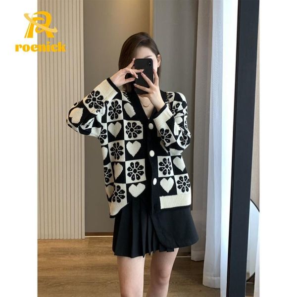 women's knits & tees roenick women fashion jacquard loose knit cardigans sweaters vintage long sleeve knitwears covered buttons outerwe, White
women's knits & tees roenick women fashion jacquard loose knit cardigans sweaters vintage long sleeve knitwears covered buttons outerwe, White