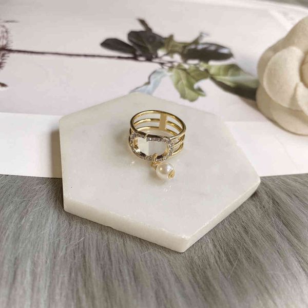 the new 2021 accessories designer ms ring fashion letters 2634, Silver