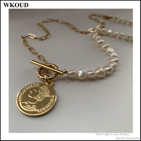 pendant necklaces 2021 summer french retro baroque freshwater pearl greek portrait coin ot buckle clavicle chain wome's necklace gift w, Silver
pendant necklaces 2021 summer french retro baroque freshwater pearl greek portrait coin ot buckle clavicle chain wome's necklace gift w, Silver