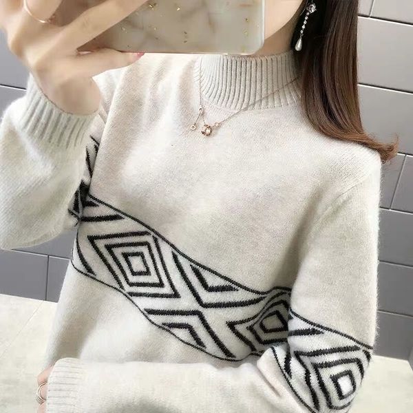 sweaters half turtleneck sweater women's retro hong kong style in autumn and winter wear clothes women christmas, White;black
sweaters half turtleneck sweater women's retro hong kong style in autumn and winter wear clothes women christmas, White;black
