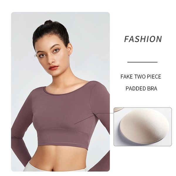 yoga outfits backless sport wear for women gym shirt long sleeve crop fitness t-shirt padded workout running clothes, White;red
yoga outfits backless sport wear for women gym shirt long sleeve crop fitness t-shirt padded workout running clothes, White;red