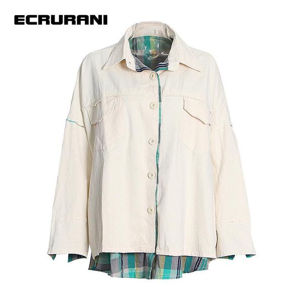 women's jackets ecrurani patchwork plaid casual for women lapel long sleeve hit color temperament loose coats females clothing 2021, Black;brown
women's jackets ecrurani patchwork plaid casual for women lapel long sleeve hit color temperament loose coats females clothing 2021, Black;brown