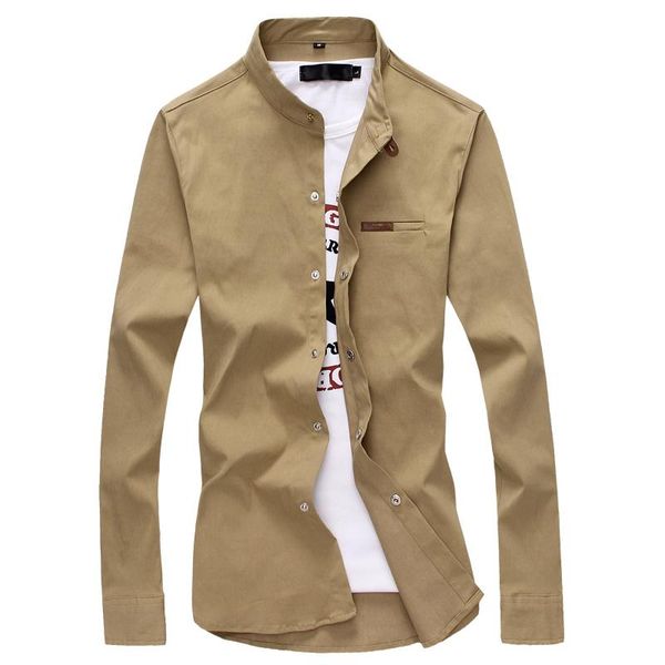 men's casual shirts lomemol pure color slim body long sleeve fashionable stand collar korean version of non-ironing youth, White;black
men's casual shirts lomemol pure color slim body long sleeve fashionable stand collar korean version of non-ironing youth, White;black