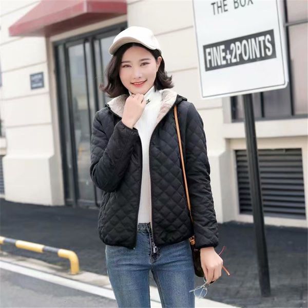 coat of solid-colored women with hoodie cashmere plus size warm wool short outerwear, Black
coat of solid-colored women with hoodie cashmere plus size warm wool short outerwear, Black