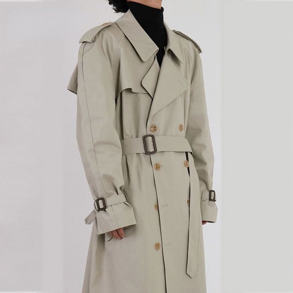 men's double collar loose 2021 new medium length breasted clothes belted khaki cool windbreaker ins pop trend coats, Tan;black
men's double collar loose 2021 new medium length breasted clothes belted khaki cool windbreaker ins pop trend coats, Tan;black