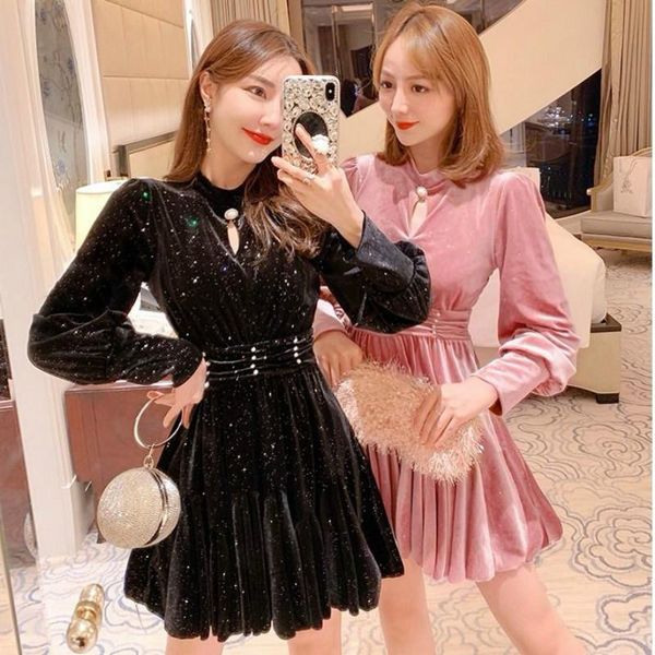 women autumn winter elegant dresses lady beading stand collar spliced dress female casual long sleeve pleated vistidos g117, Black;gray
women autumn winter elegant dresses lady beading stand collar spliced dress female casual long sleeve pleated vistidos g117, Black;gray