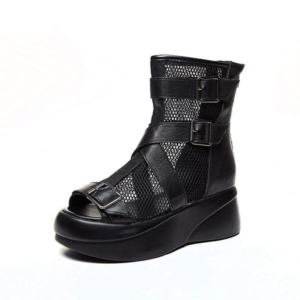 all-match breathable fish mouth roman style women sandals thick-soled increased mesh high-hole casual trend, Black
all-match breathable fish mouth roman style women sandals thick-soled increased mesh high-hole casual trend, Black