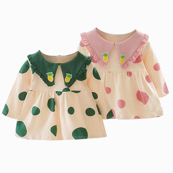 girl's dresses autumn baby kids dot doll collar dress pineapple decor long sleeve, Red;yellow
girl's dresses autumn baby kids dot doll collar dress pineapple decor long sleeve, Red;yellow
