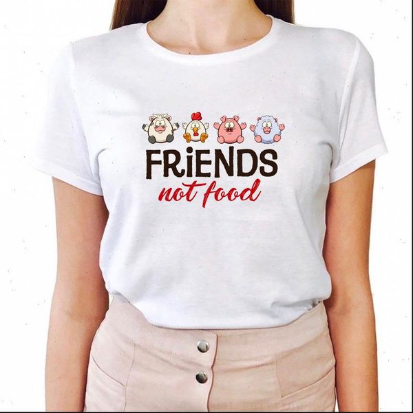 fashion vegan animal lover women t shirt are friends not food funny harajuku female simple white tees
fashion vegan animal lover women t shirt are friends not food funny harajuku female simple white tees