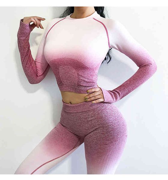 women's long sve yoga suit, high waist sports tights, abdominal control, fitns cloth, seamls sportswear, 2 piec., Gray
women's long sve yoga suit, high waist sports tights, abdominal control, fitns cloth, seamls sportswear, 2 piec., Gray