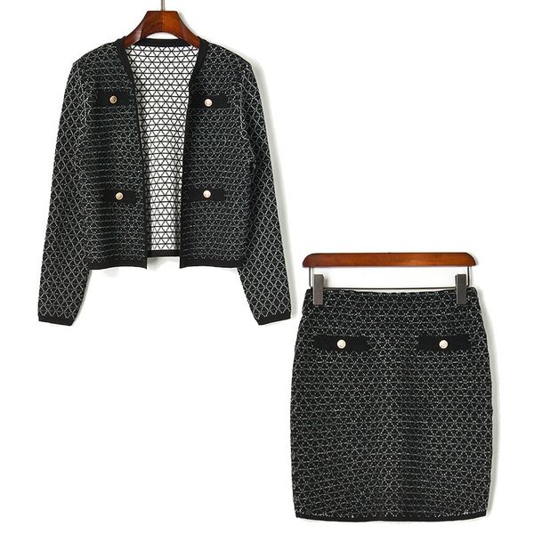 women black white plaid tweed button jacket mini skirt pencil 2 two pieces set elegant winter t0260 210514
women black white plaid tweed button jacket mini skirt pencil 2 two pieces set elegant winter t0260 210514