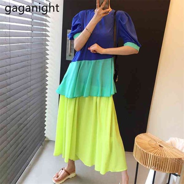 women boho long dress summer casual o-neck patchwork color ruffles elegant puff-sleeve loose vestidos femme 210601, Black;gray
women boho long dress summer casual o-neck patchwork color ruffles elegant puff-sleeve loose vestidos femme 210601, Black;gray
