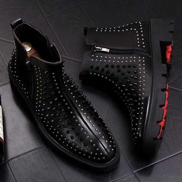 boots italian brand designer men fashion party night club dresses shoe ankle cow leather rivet shoes platform botas zapatos bota, Black
boots italian brand designer men fashion party night club dresses shoe ankle cow leather rivet shoes platform botas zapatos bota, Black