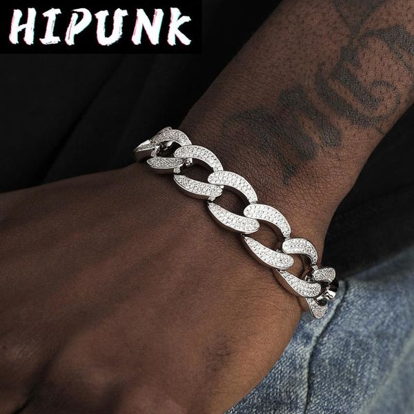 hip hop iced out bracelet micro paved rhinestones miami cuban chain cubic zirconia jewelry for men women rapper link,, Black
hip hop iced out bracelet micro paved rhinestones miami cuban chain cubic zirconia jewelry for men women rapper link,, Black