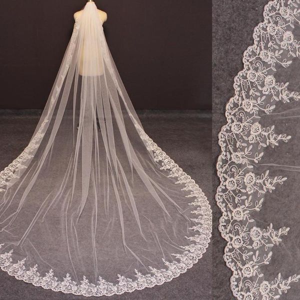 bridal veils lace long wedding veil 3.5 meters white ivory with comb one layer bride voile mariage, Black
bridal veils lace long wedding veil 3.5 meters white ivory with comb one layer bride voile mariage, Black