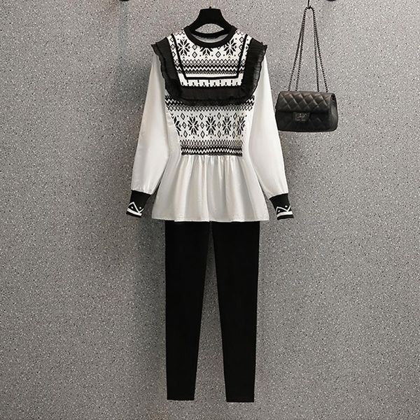 women's two piece pants women sets autumn 2 printing oversize shirts patchwork o-neck casual harajuku suit 2021 korean style college ch, White
women's two piece pants women sets autumn 2 printing oversize shirts patchwork o-neck casual harajuku suit 2021 korean style college ch, White