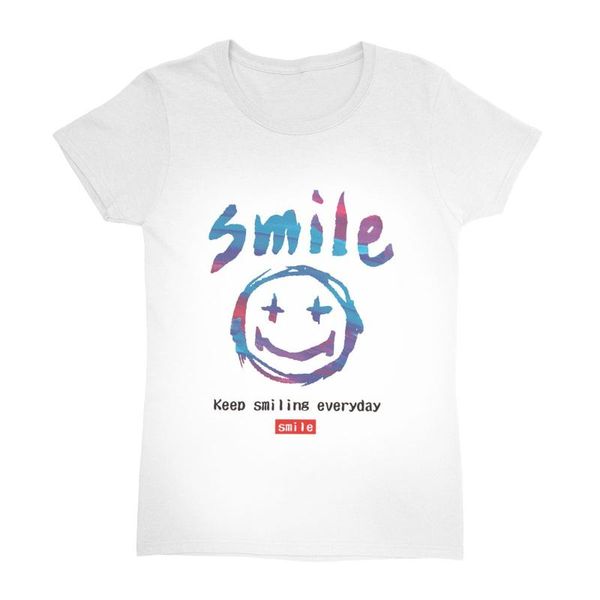 women's t-shirt women keep smile colorful crazy 100% cotton tee shirt short sleeve harajuku cartoon girls t round neck clothing, White
women's t-shirt women keep smile colorful crazy 100% cotton tee shirt short sleeve harajuku cartoon girls t round neck clothing, White