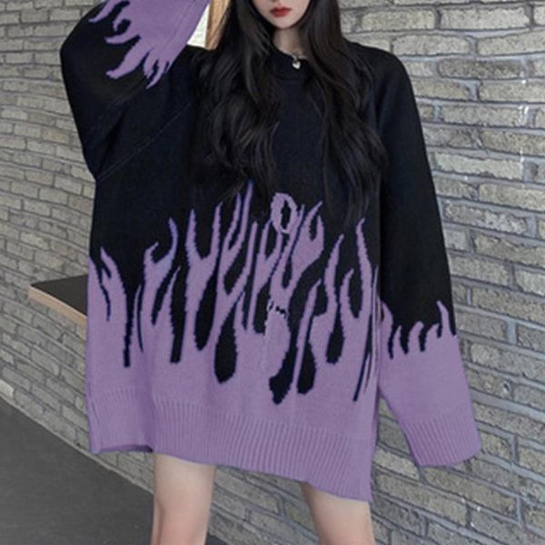 loose knitted flame sweater women hip hop streetwear o-neck long sleeve autumn winter plus size pullover pregnant sweaters women's, White;black
loose knitted flame sweater women hip hop streetwear o-neck long sleeve autumn winter plus size pullover pregnant sweaters women's, White;black