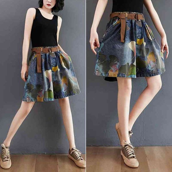 arrival vintage denim shorts for women summer all-matched high waist floral printed plus-size loose female jeans, White;black
arrival vintage denim shorts for women summer all-matched high waist floral printed plus-size loose female jeans, White;black