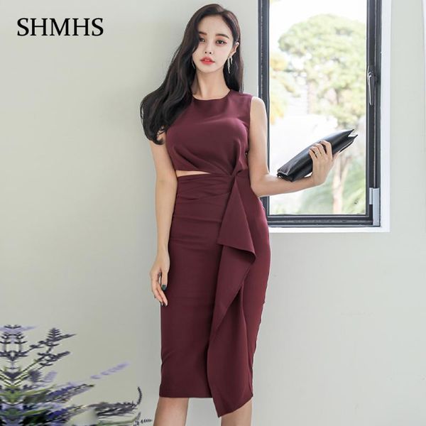 women tight dress burgundy red temperament sleeveless high waist hollow decorative ruffle split 2021 spring elegant party casual dresses, Black;gray
women tight dress burgundy red temperament sleeveless high waist hollow decorative ruffle split 2021 spring elegant party casual dresses, Black;gray