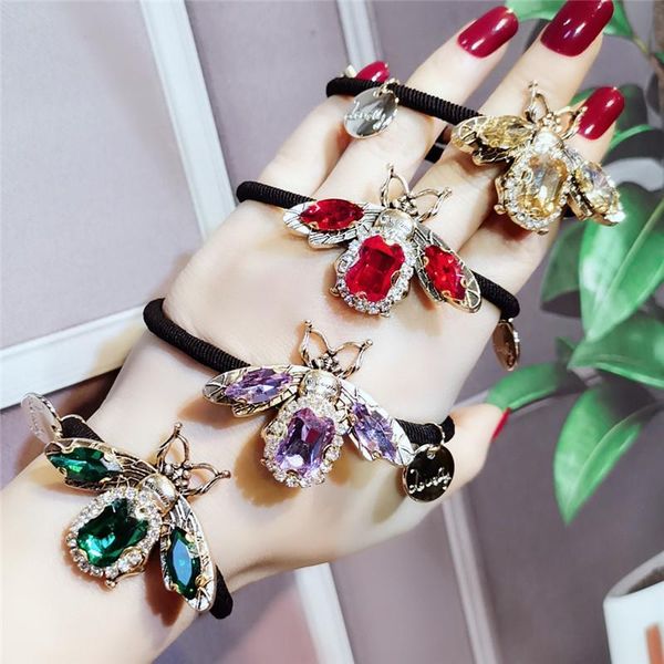retro crystal bee elastic hair bands ties luxury rhinestone rubber ponytail holder for women girls rope accessories
retro crystal bee elastic hair bands ties luxury rhinestone rubber ponytail holder for women girls rope accessories