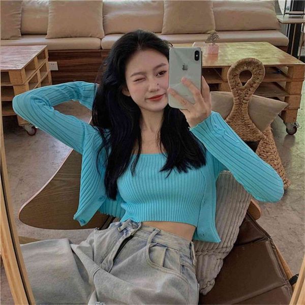 korean style two piece women sweaters set cardigan autumn candy color long sleeve ribbed knitted cropped sweater and matching, White;black
korean style two piece women sweaters set cardigan autumn candy color long sleeve ribbed knitted cropped sweater and matching, White;black