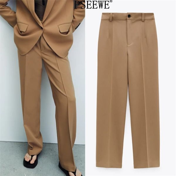 spring women's pants dart high waist wide leg trousers for female fashion camel suits elegant woman office 210519, Black;white
spring women's pants dart high waist wide leg trousers for female fashion camel suits elegant woman office 210519, Black;white