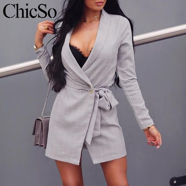 women's suits & blazers missychilli grey plaid long sleeve blazer women sash casual slim suit cardigans deep v neck short dress suits&b, White;black
women's suits & blazers missychilli grey plaid long sleeve blazer women sash casual slim suit cardigans deep v neck short dress suits&b, White;black