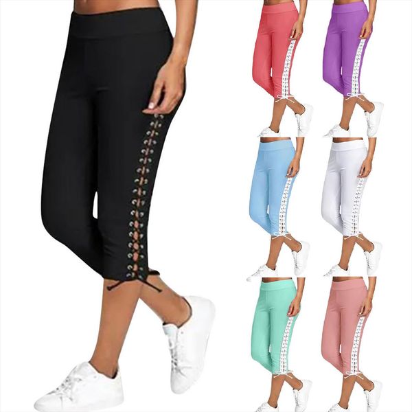 fashion solid bandage womens leggings elastic waist cropped fitness sports casual sweatpants pantalon femme, Black
fashion solid bandage womens leggings elastic waist cropped fitness sports casual sweatpants pantalon femme, Black