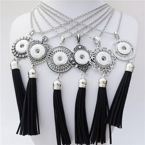 pendant necklaces long black tassel rhinestone metal 18mm snap buttons necklace jewelry 12pcs/lot mix designs, Silver
pendant necklaces long black tassel rhinestone metal 18mm snap buttons necklace jewelry 12pcs/lot mix designs, Silver