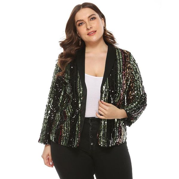women's jackets colorful striped sequins plus size coat long sleeve casual cardigan outerwear t19469, Black;brown
women's jackets colorful striped sequins plus size coat long sleeve casual cardigan outerwear t19469, Black;brown