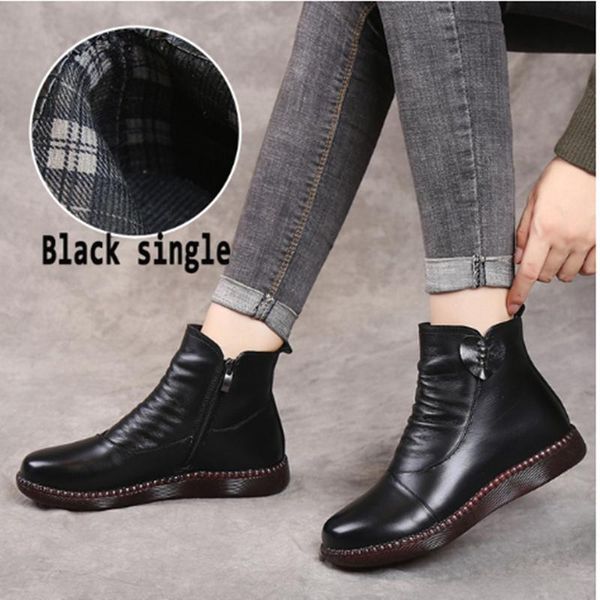 boots autumn women shoes leather women's fashion winter flat non-slip warm thick-soled, Black
boots autumn women shoes leather women's fashion winter flat non-slip warm thick-soled, Black