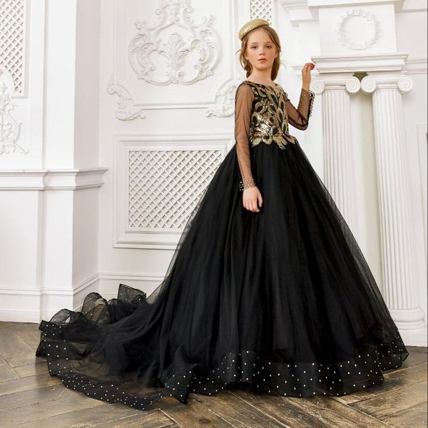 girl's dresses black and gold flower girl tulle sequined a line kids birthday party gowns long sleeves first communion dress, Red;yellow
girl's dresses black and gold flower girl tulle sequined a line kids birthday party gowns long sleeves first communion dress, Red;yellow
