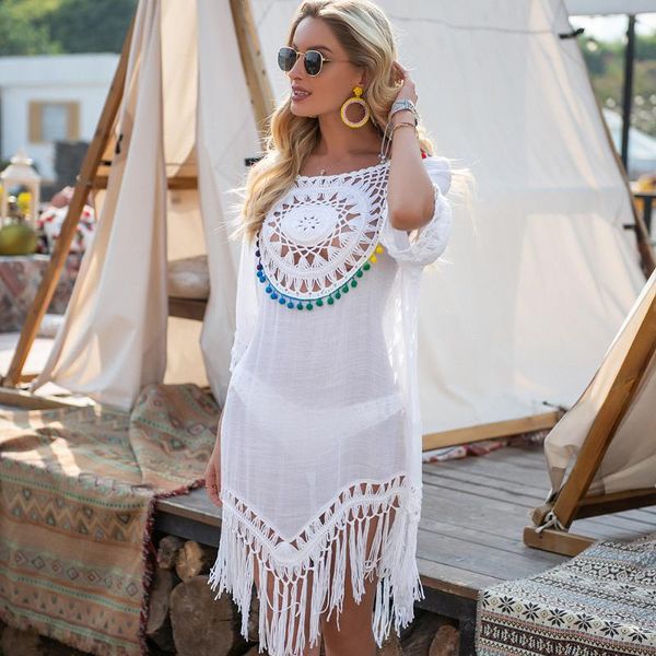 women bikini cover up floral lace hollow swimsuit cover-ups bathing suit beachwear tunic beach dress 2021 summer women's swimwear, White;black
women bikini cover up floral lace hollow swimsuit cover-ups bathing suit beachwear tunic beach dress 2021 summer women's swimwear, White;black