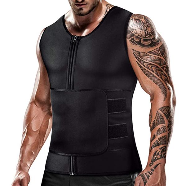 men sweat vest neoprene sauna suit waist trainer belly control zipper body shaper with adjustable workout tank abdomen, Black;brown
men sweat vest neoprene sauna suit waist trainer belly control zipper body shaper with adjustable workout tank abdomen, Black;brown